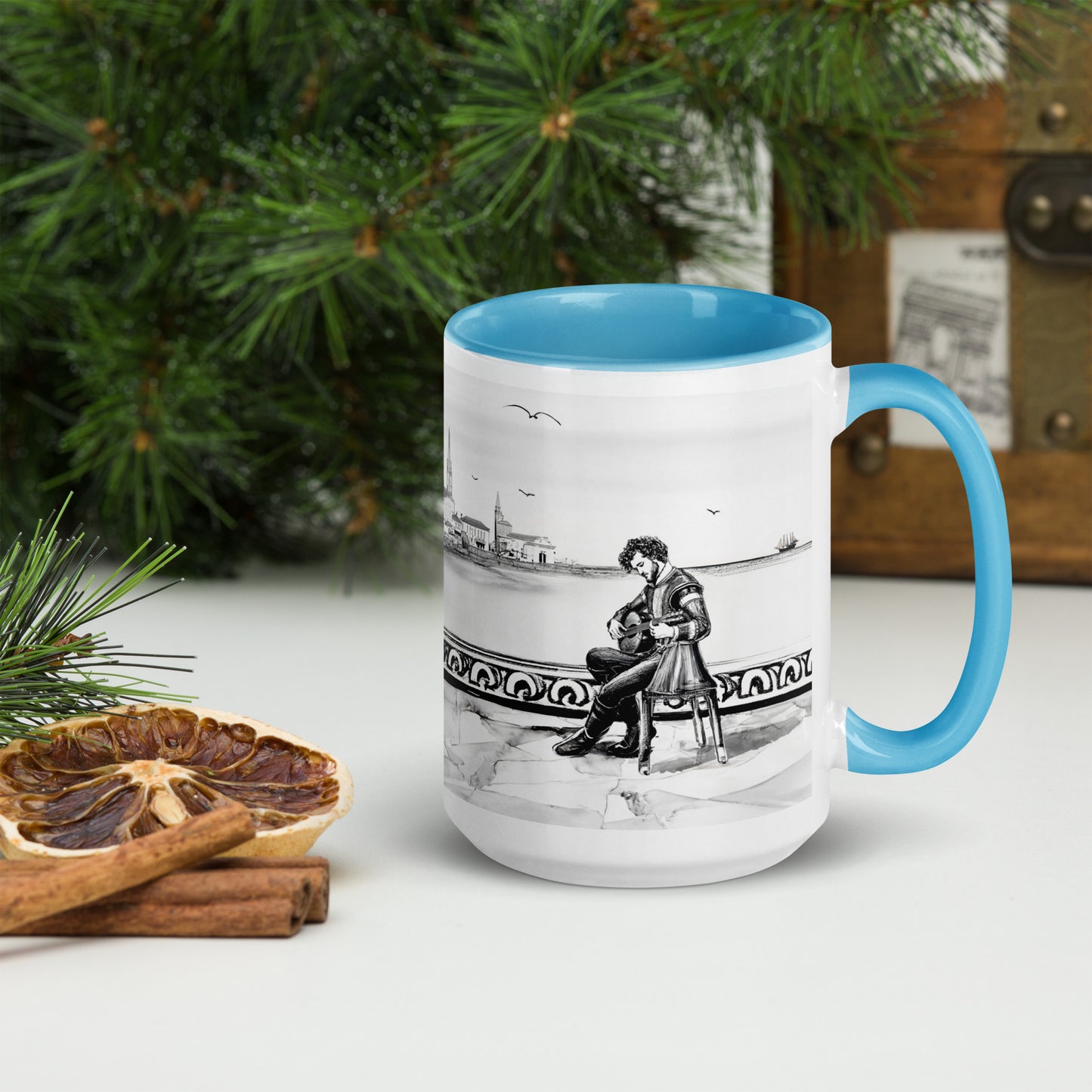 Renaissance Musicians Mug with Color Inside