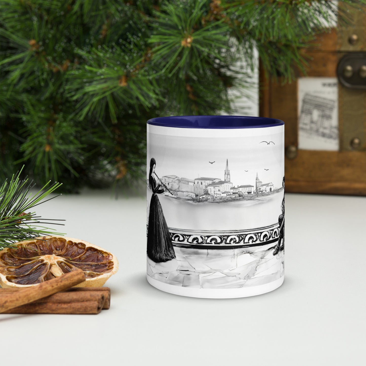 Renaissance Musicians Mug with Color Inside