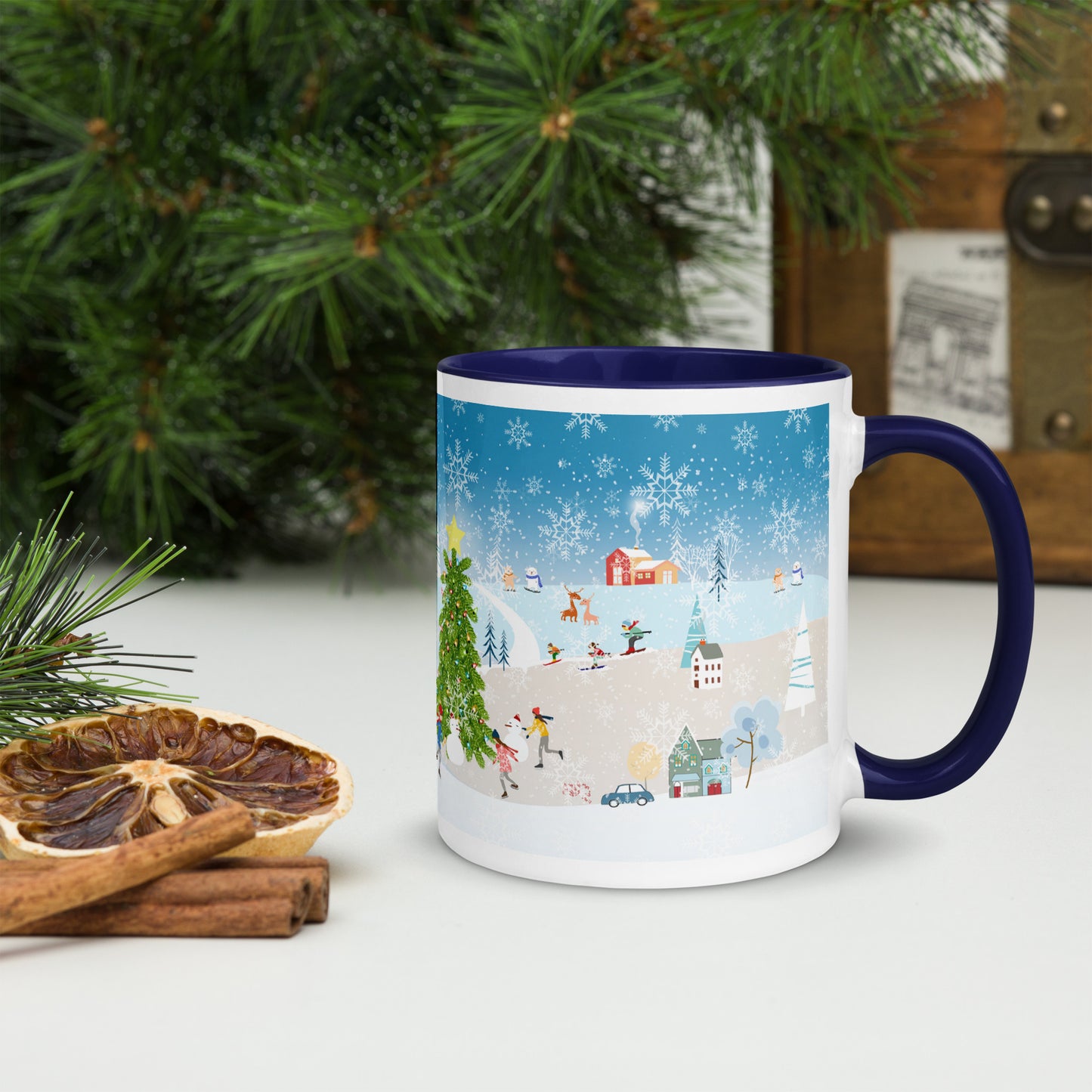 Winter City Blue Ceramic Mug 2 sizes