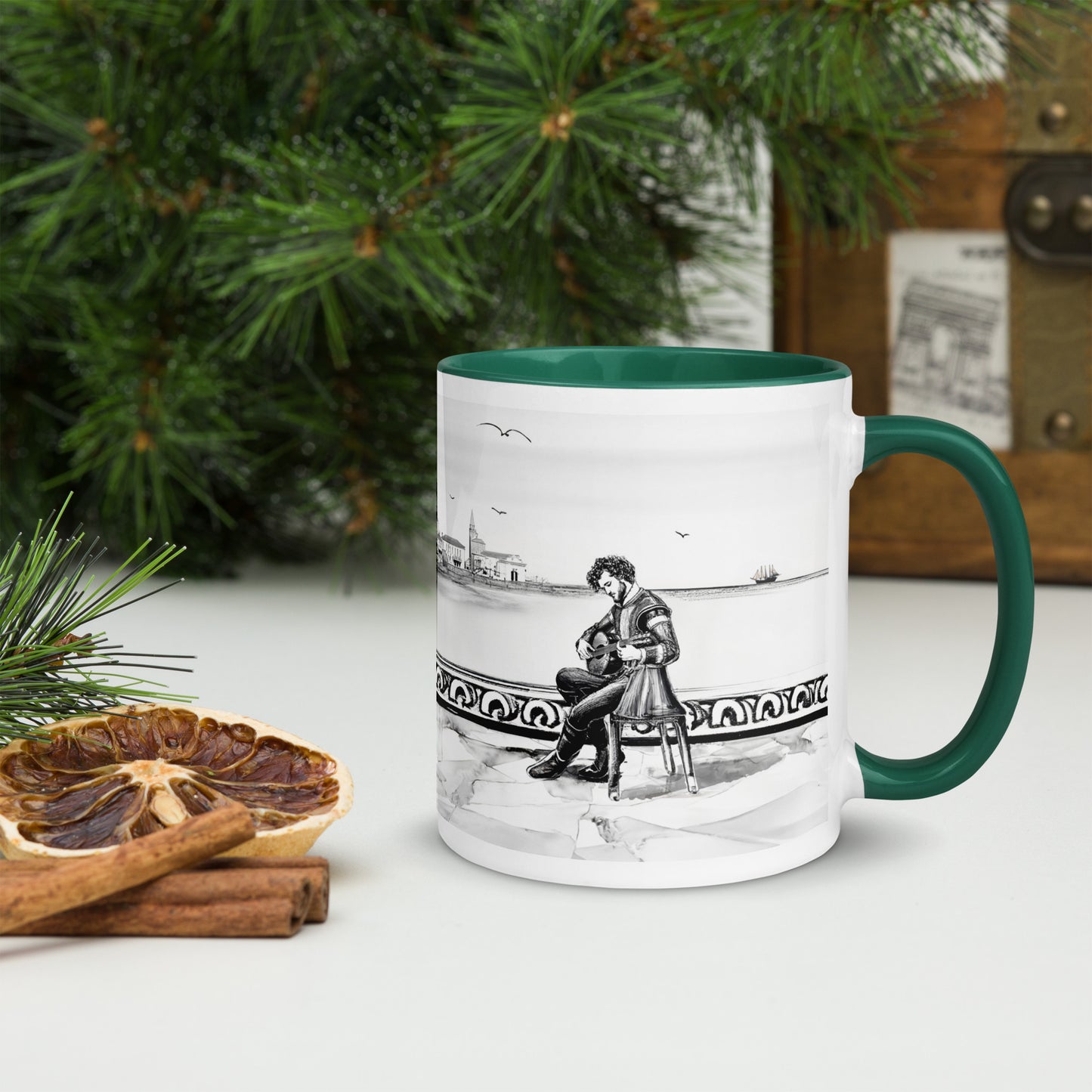 Renaissance Musicians Mug with Color Inside