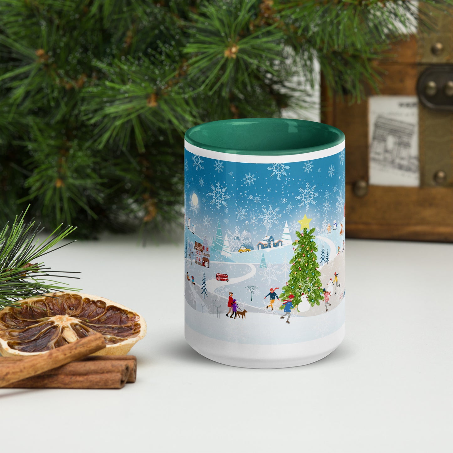 Winter City Blue Ceramic Mug 2 sizes