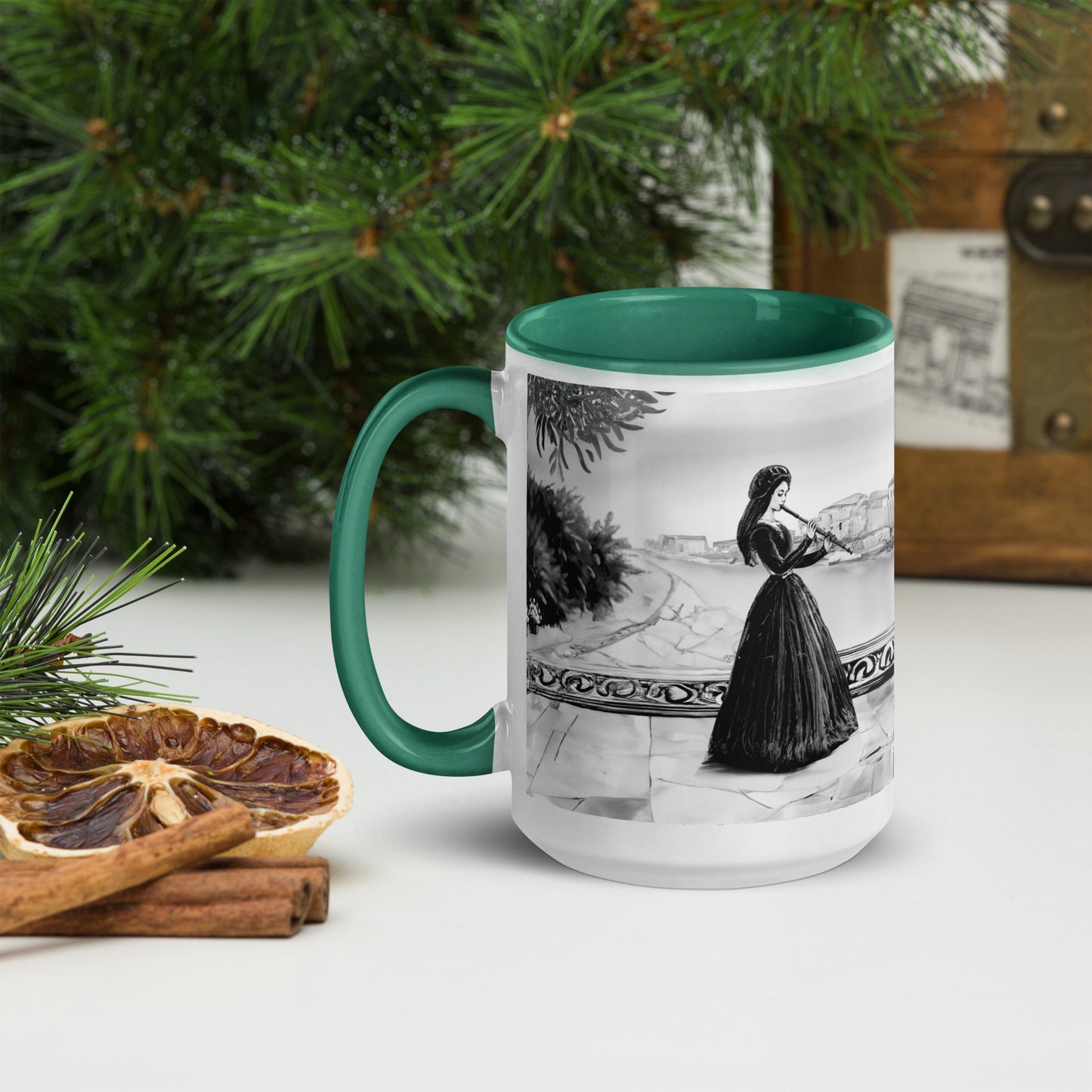 Renaissance Musicians Mug with Color Inside