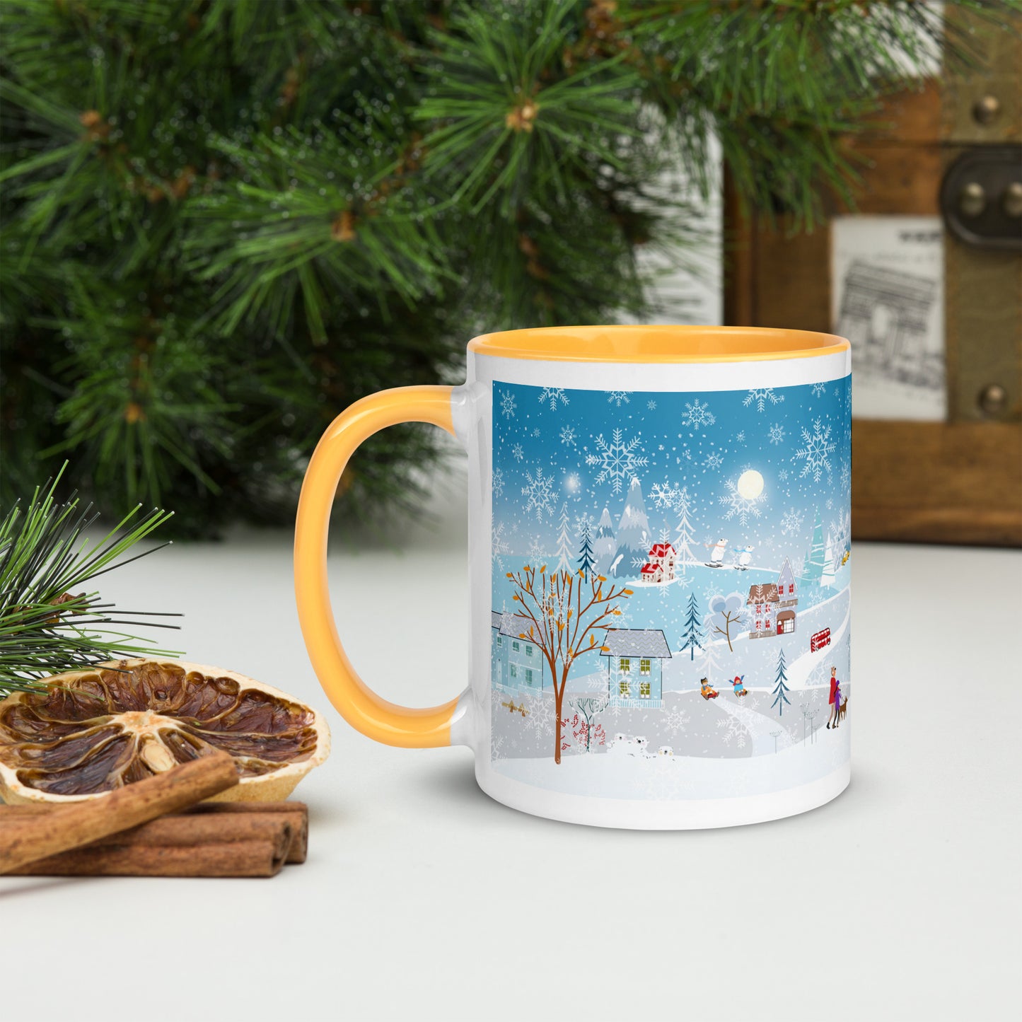 Winter City Blue Ceramic Mug 2 sizes