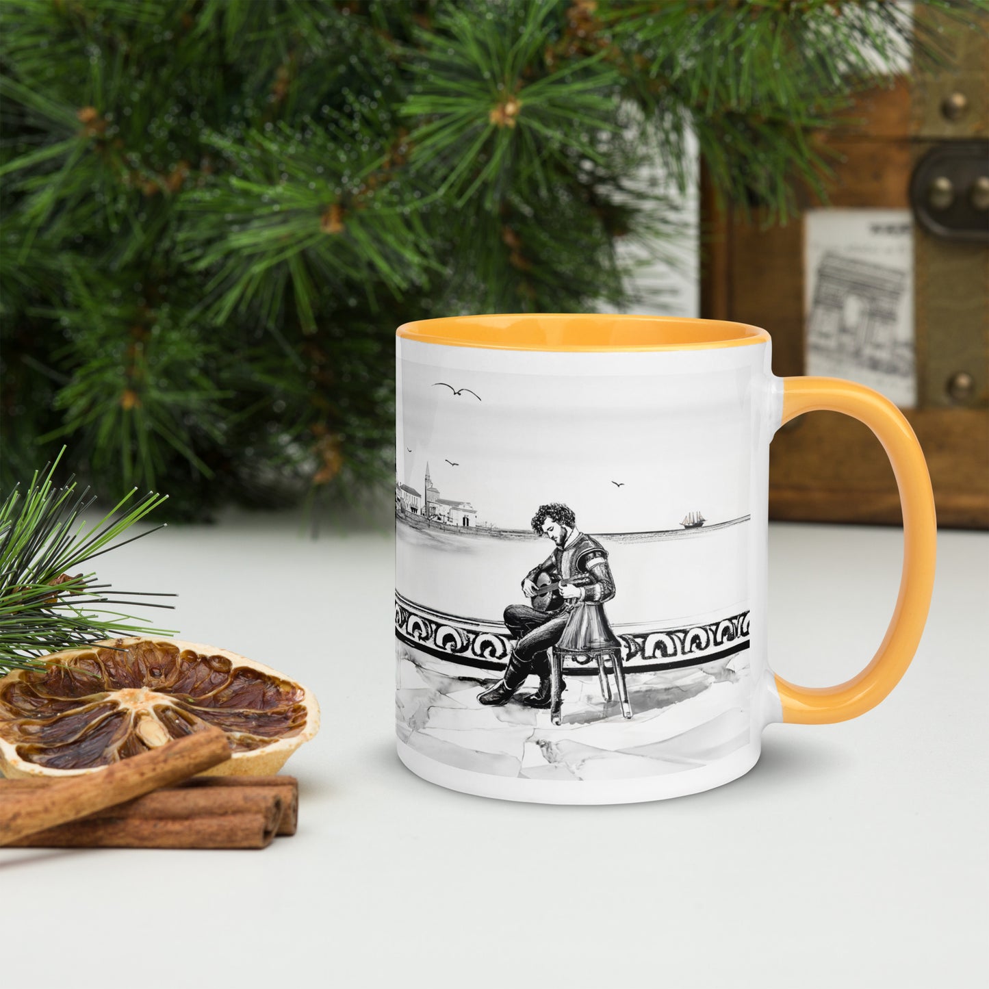 Renaissance Musicians Mug with Color Inside