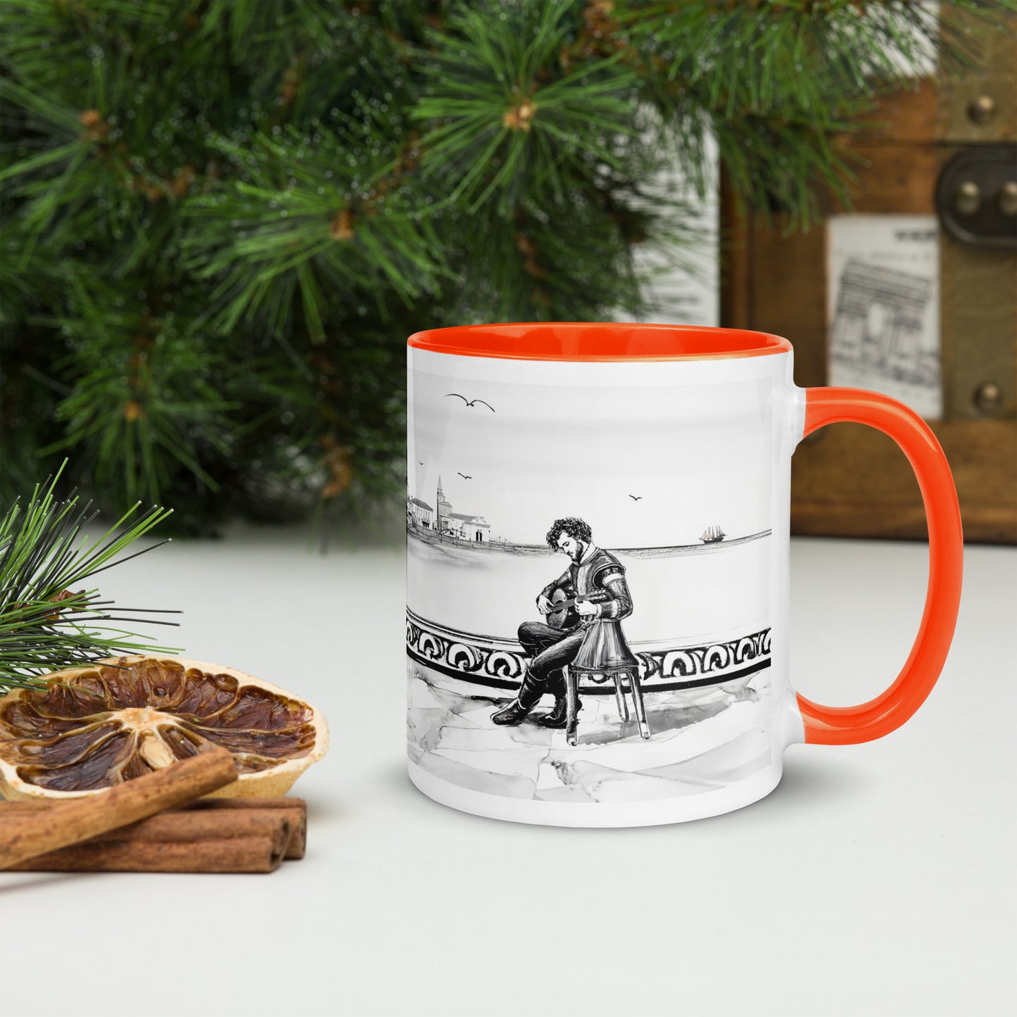 Renaissance Musicians Mug with Color Inside