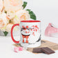 Japanese Painting in Red 11oz Mug with Color Inside