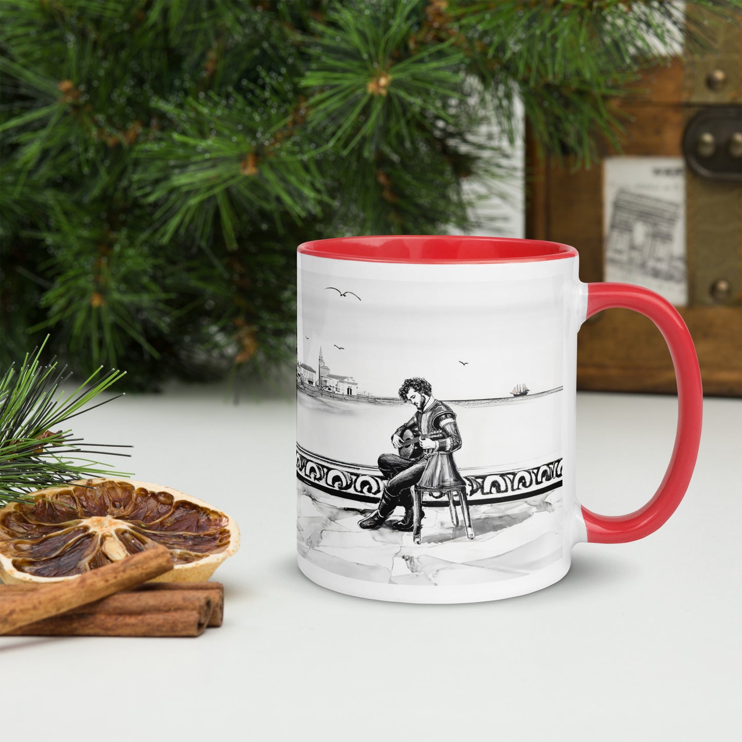 Renaissance Musicians Mug with Color Inside