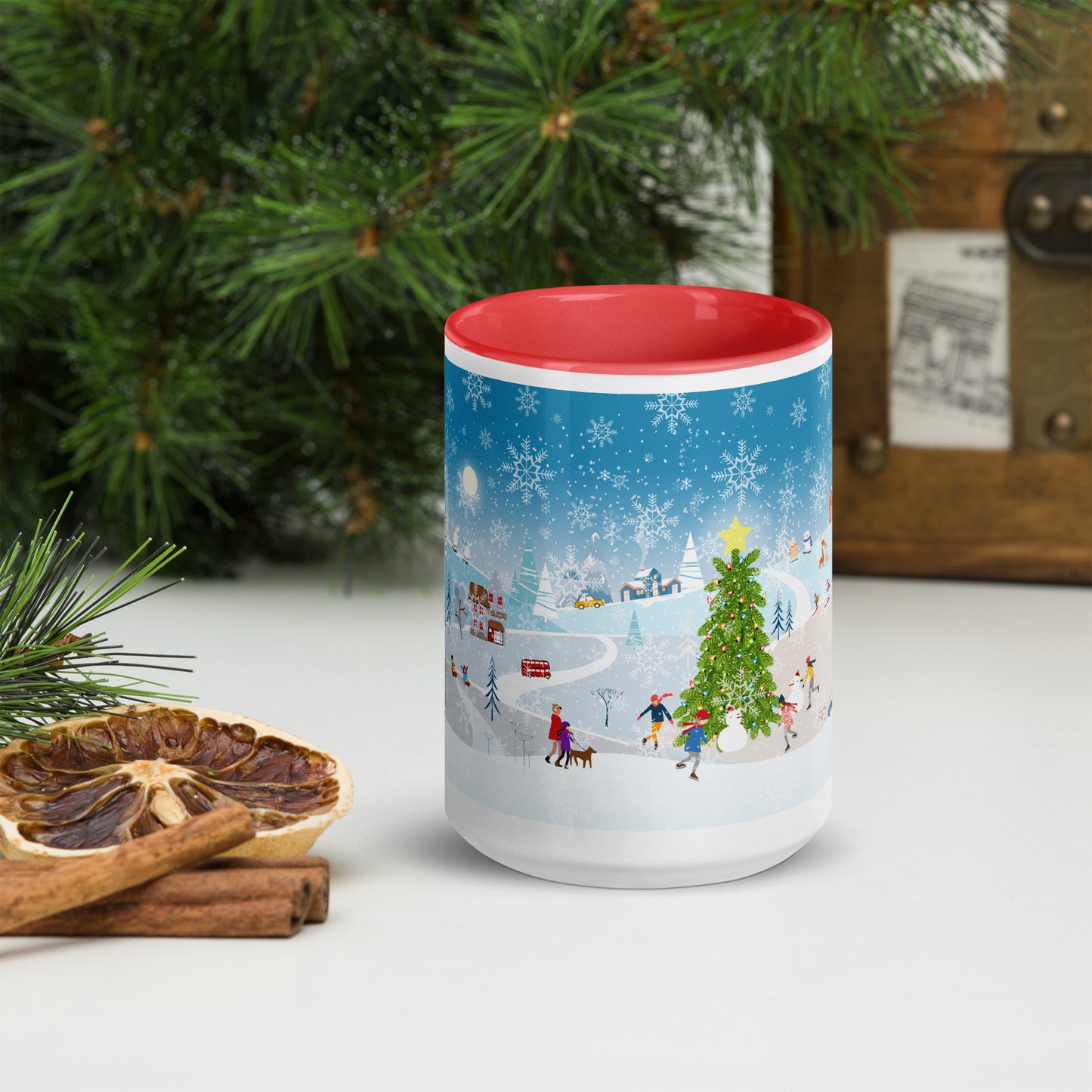 Winter City Blue Ceramic Mug 2 sizes