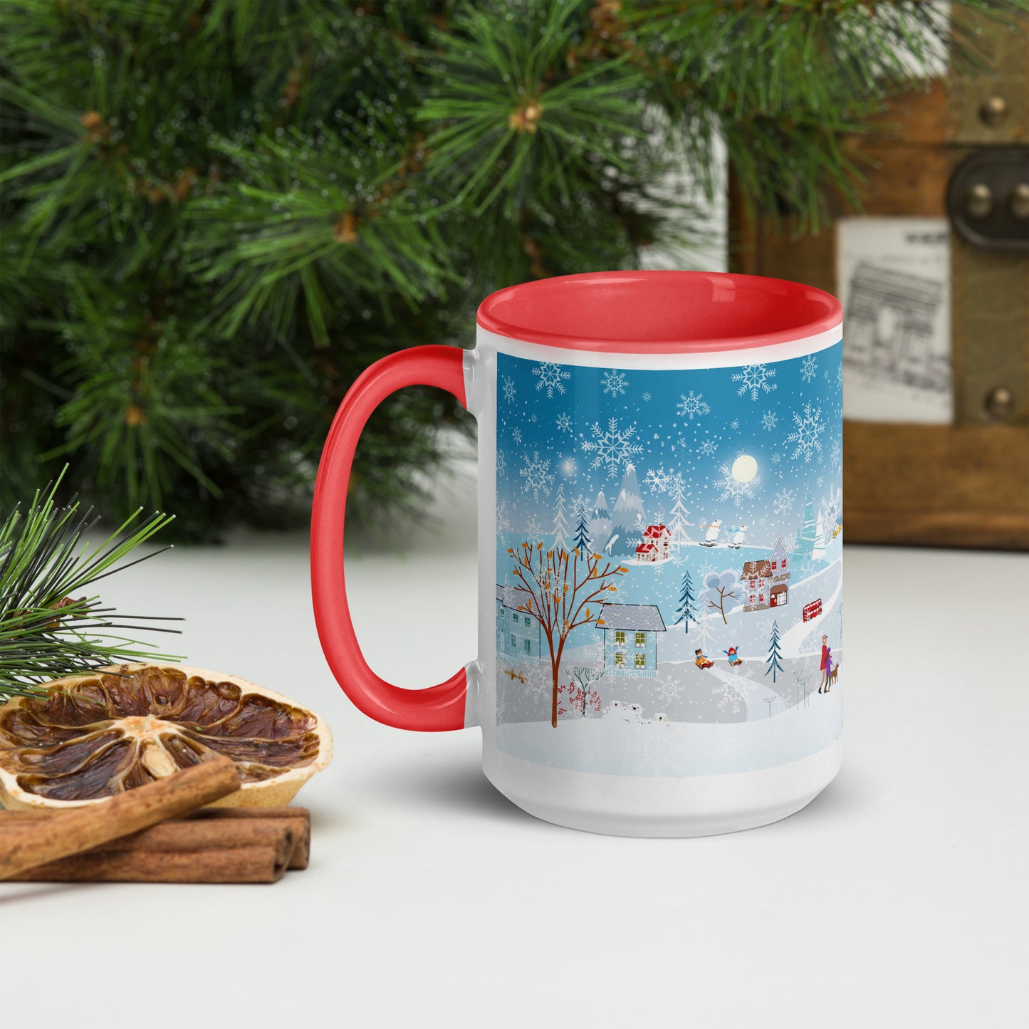 Winter City Blue Ceramic Mug 2 sizes