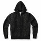 Black-Silver Leaves ZIp Hoodie - black