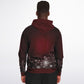 Dark Red Snowflake Zip Hoodie -ghost