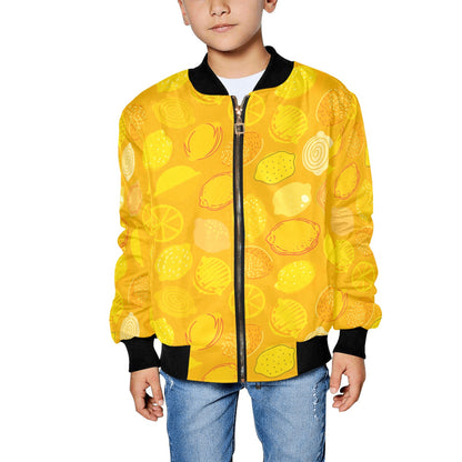 Summer Lemons Kids Bomber Jacket