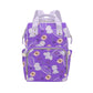 Bright Purple Hippos Multipurpose Backpack/Diaper Bag
