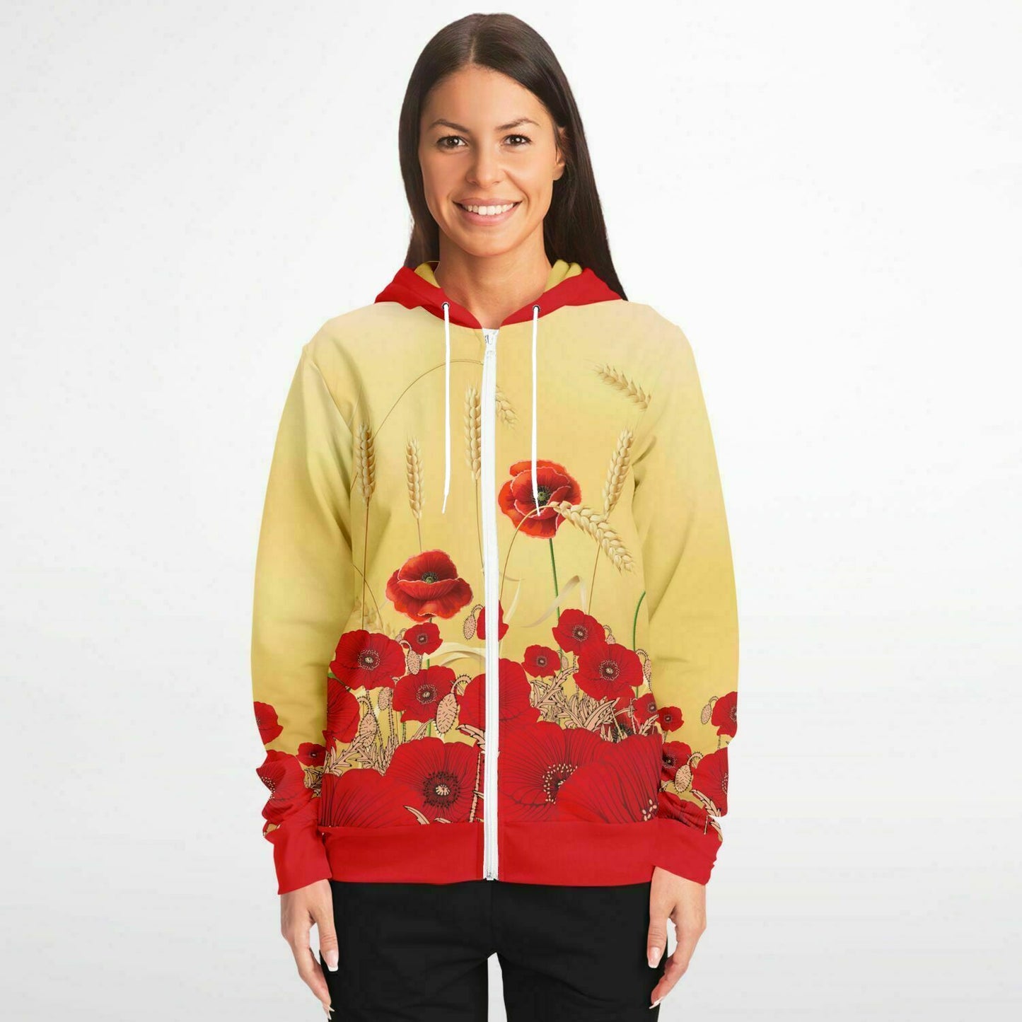 Poppies Zip Hoodie Unisex