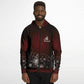 Dark Red Snowflake Zip Hoodie -ghost