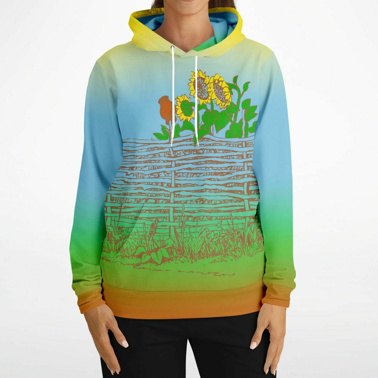 Village Fence Colorful Hoodie Unisex