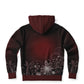 Dark Red Snowflake Zip Hoodie