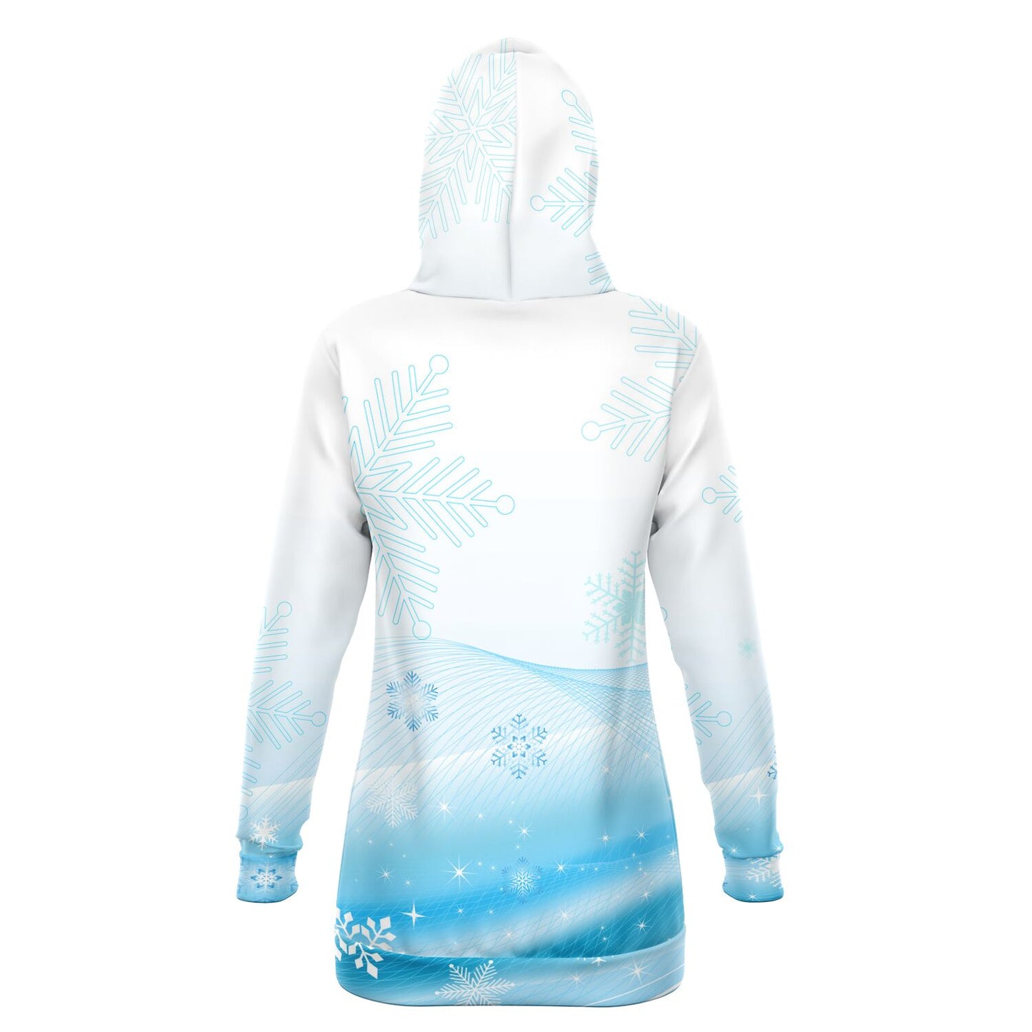 Blue Winter Fox Women's Long Hoodie