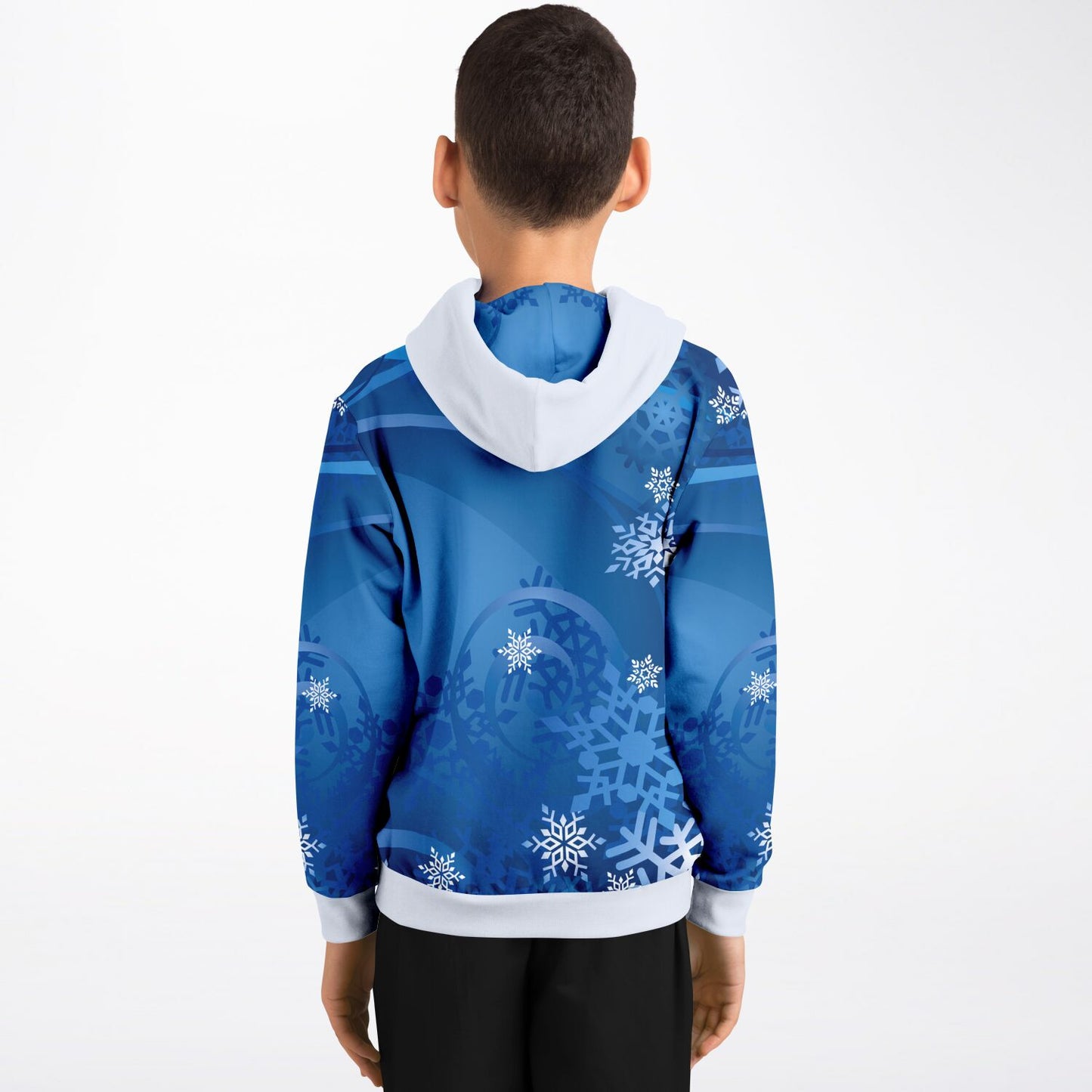 Blue Snowflakes Kids Hoodie 2