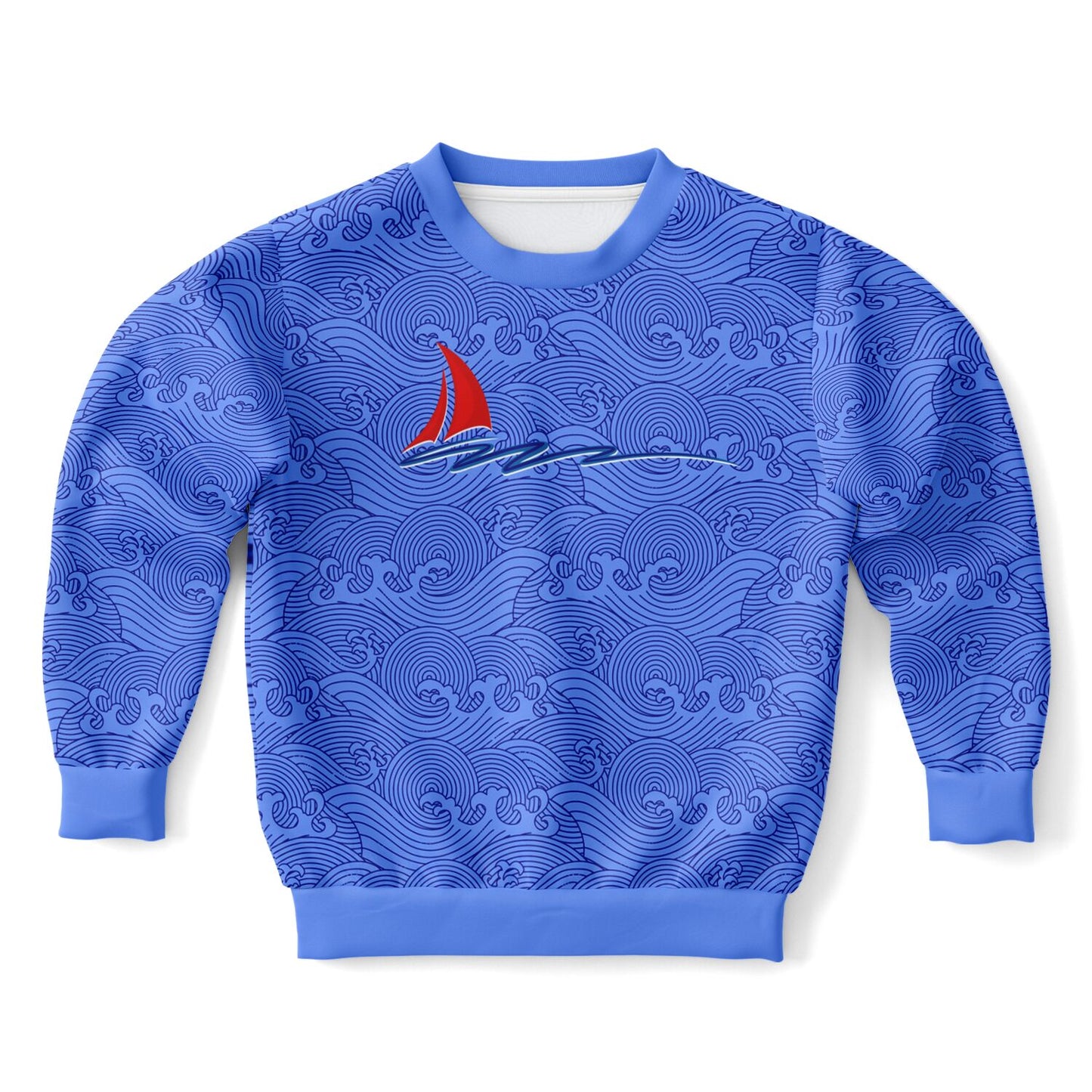 Waves and Ship Kids Poly Swearshirt