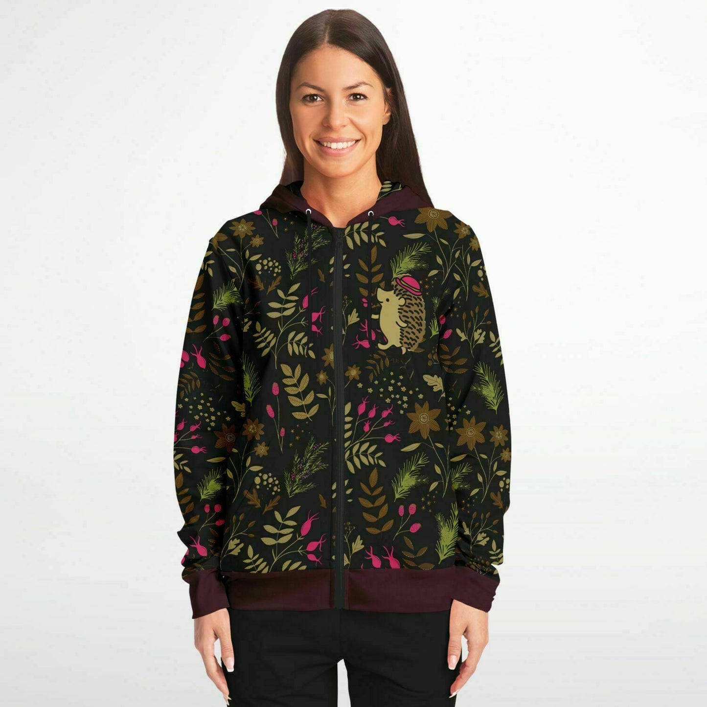 Anya's Dark Brown-Red Hedgehog Hoodie