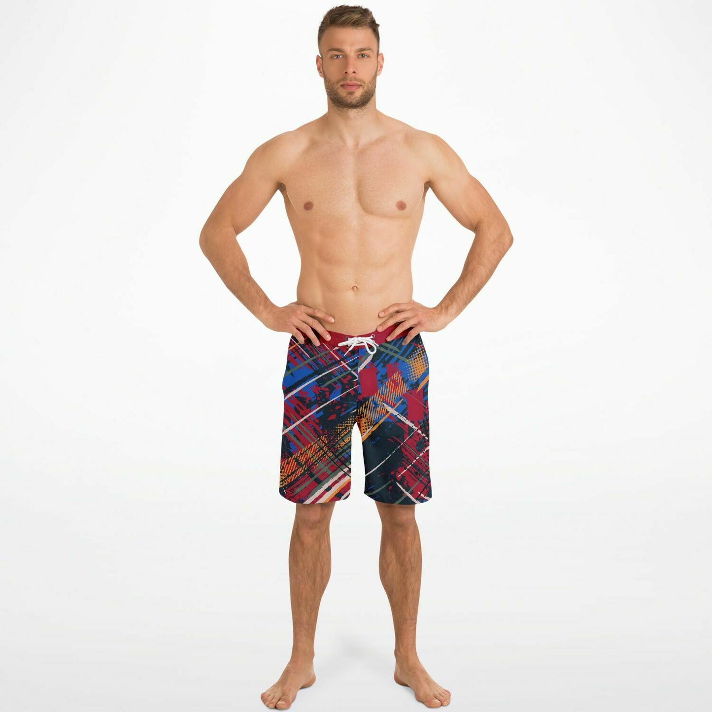 Abstract Red Men's Board Shorts
