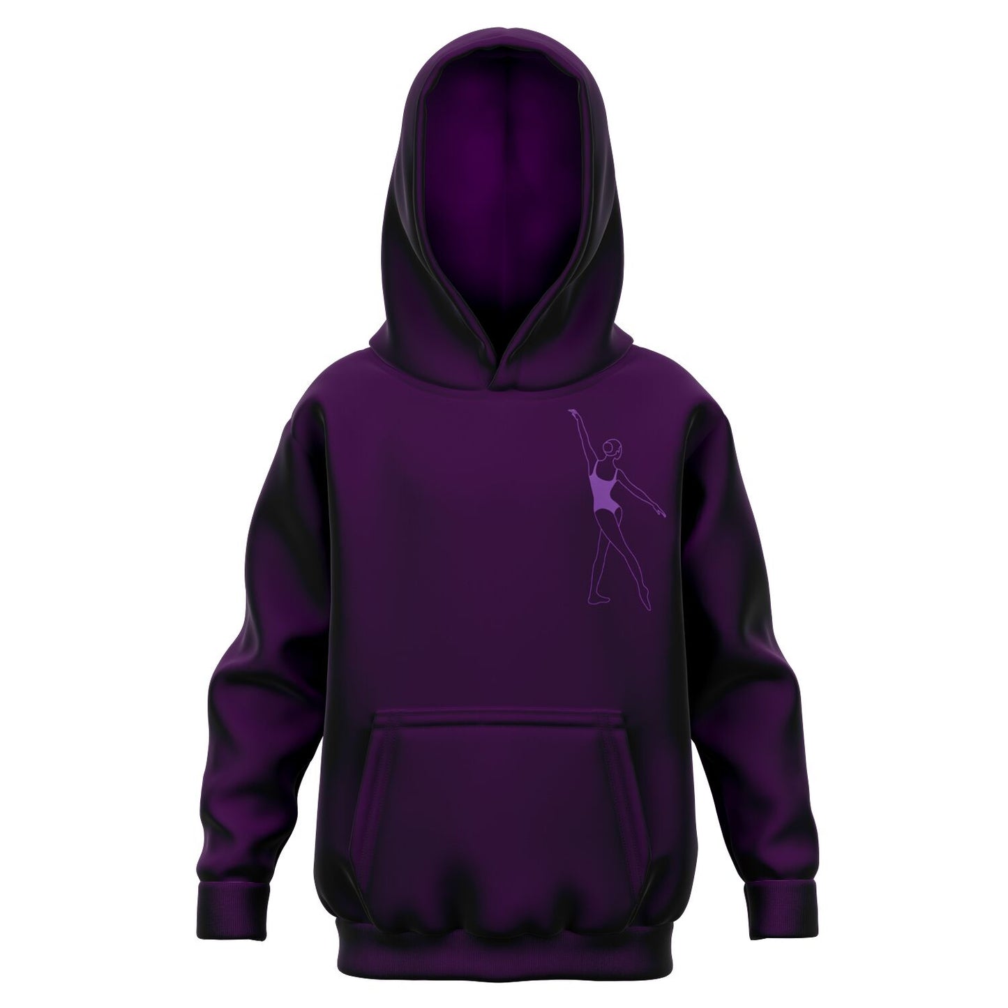 Purple Gymnast Girl Kids Hoodie