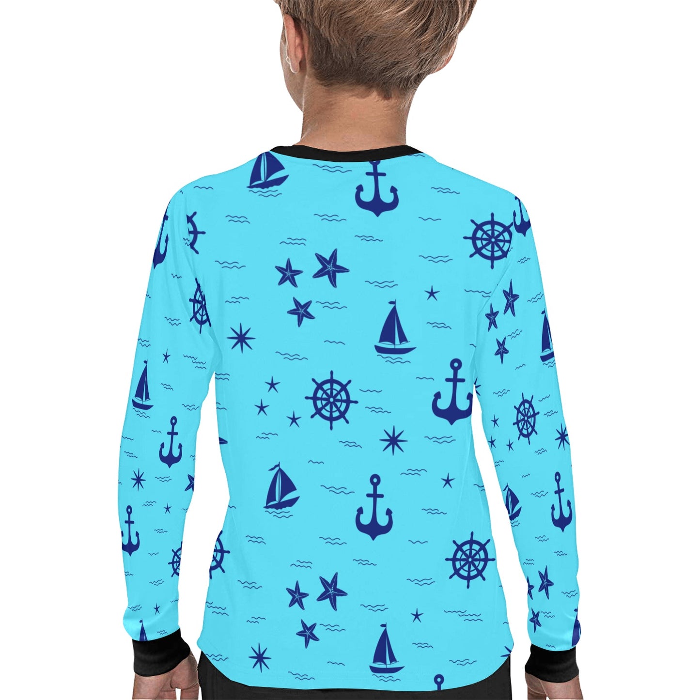 Bright Blue Marine Kids LS T-shirt