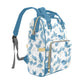 Blue Leaves Multipurpose Backpack/Diaper Bag