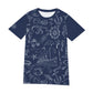 Dark Blue Marine Cotton T-shirt - sleeve detail