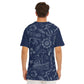 Dark Blue Marine Cotton T-shirt - sleeve detail