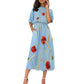 Poppies on blue maxi dress 2
