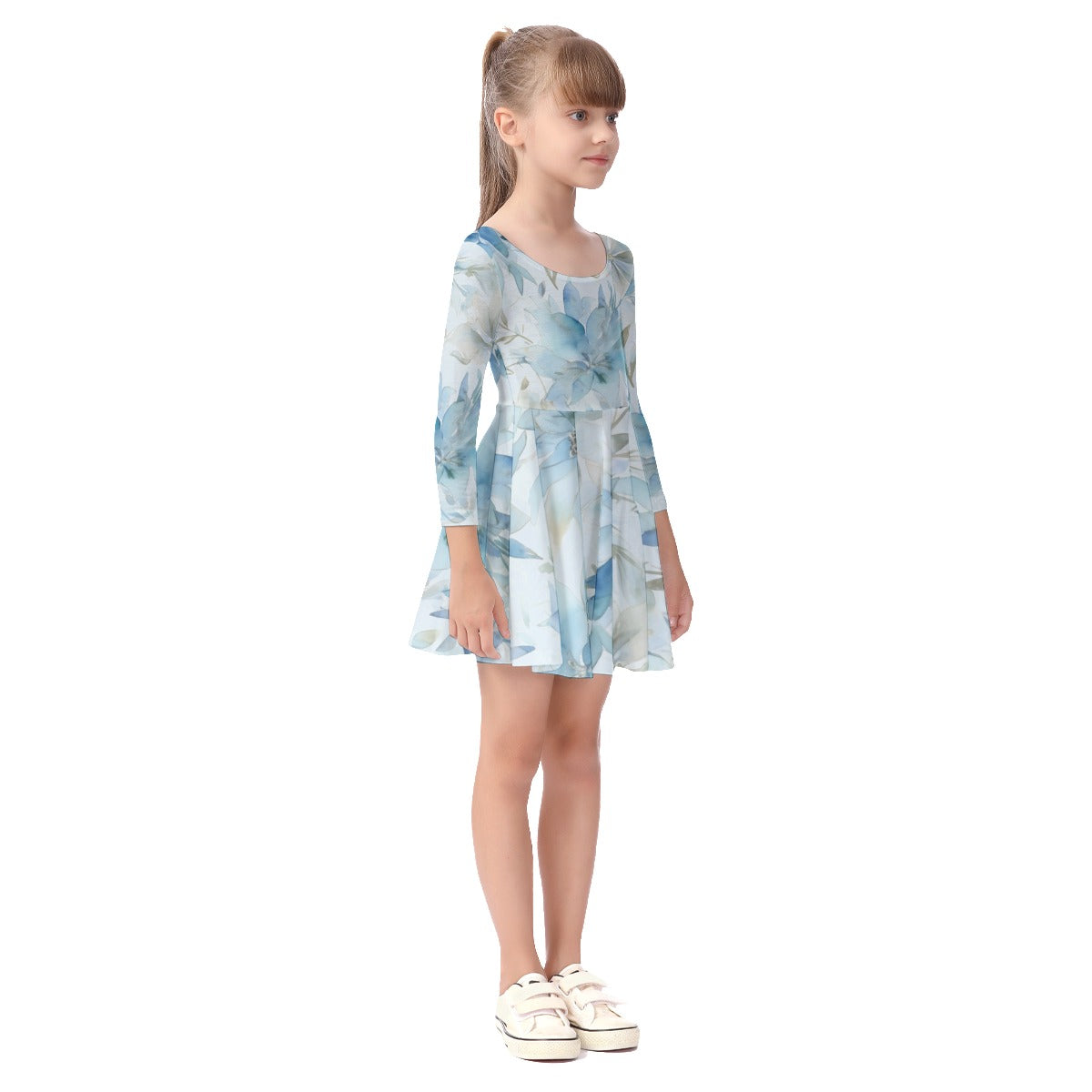 Dreamy Flowers Girl's Long Sleeve Dress
