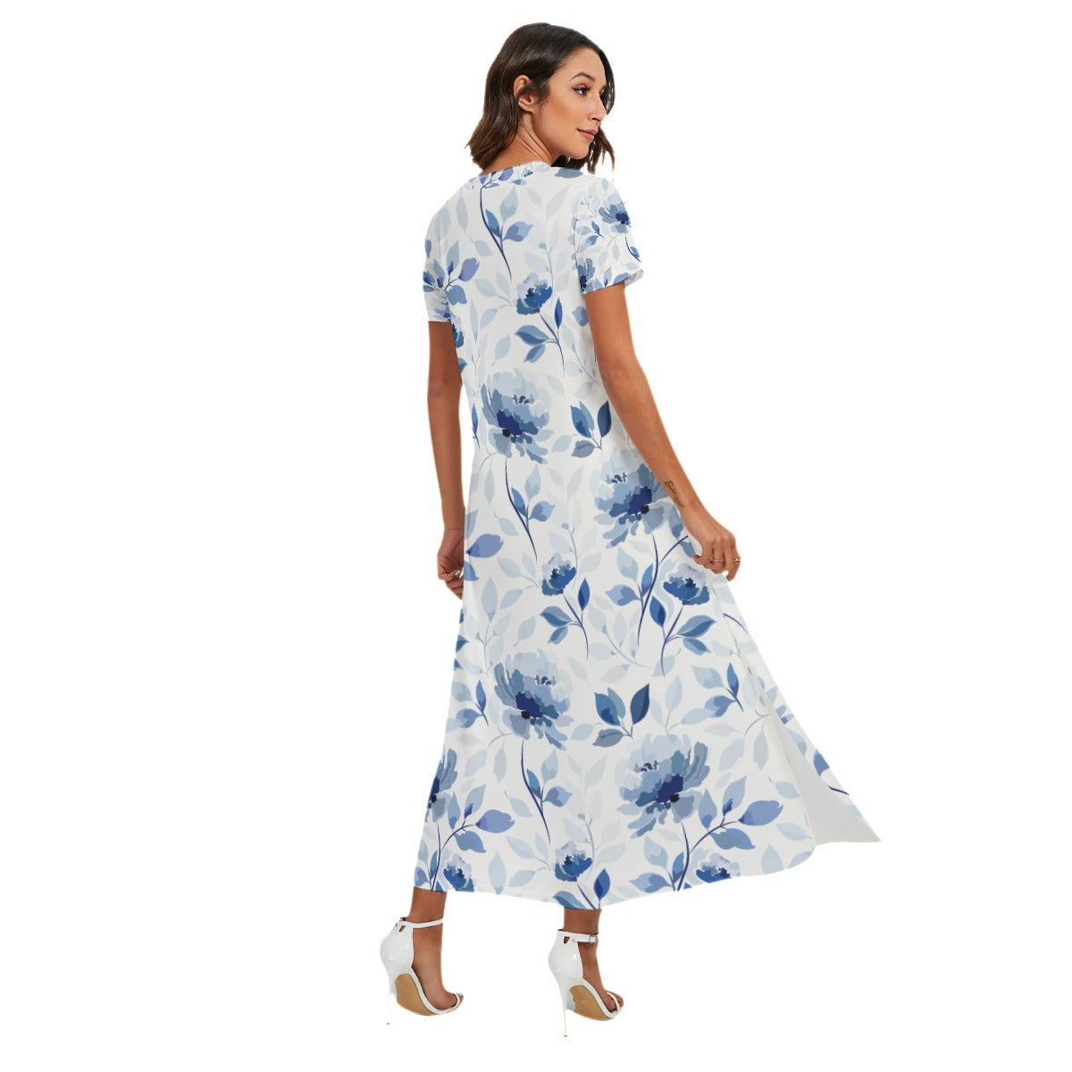 Blue Flowers Maxi Dress