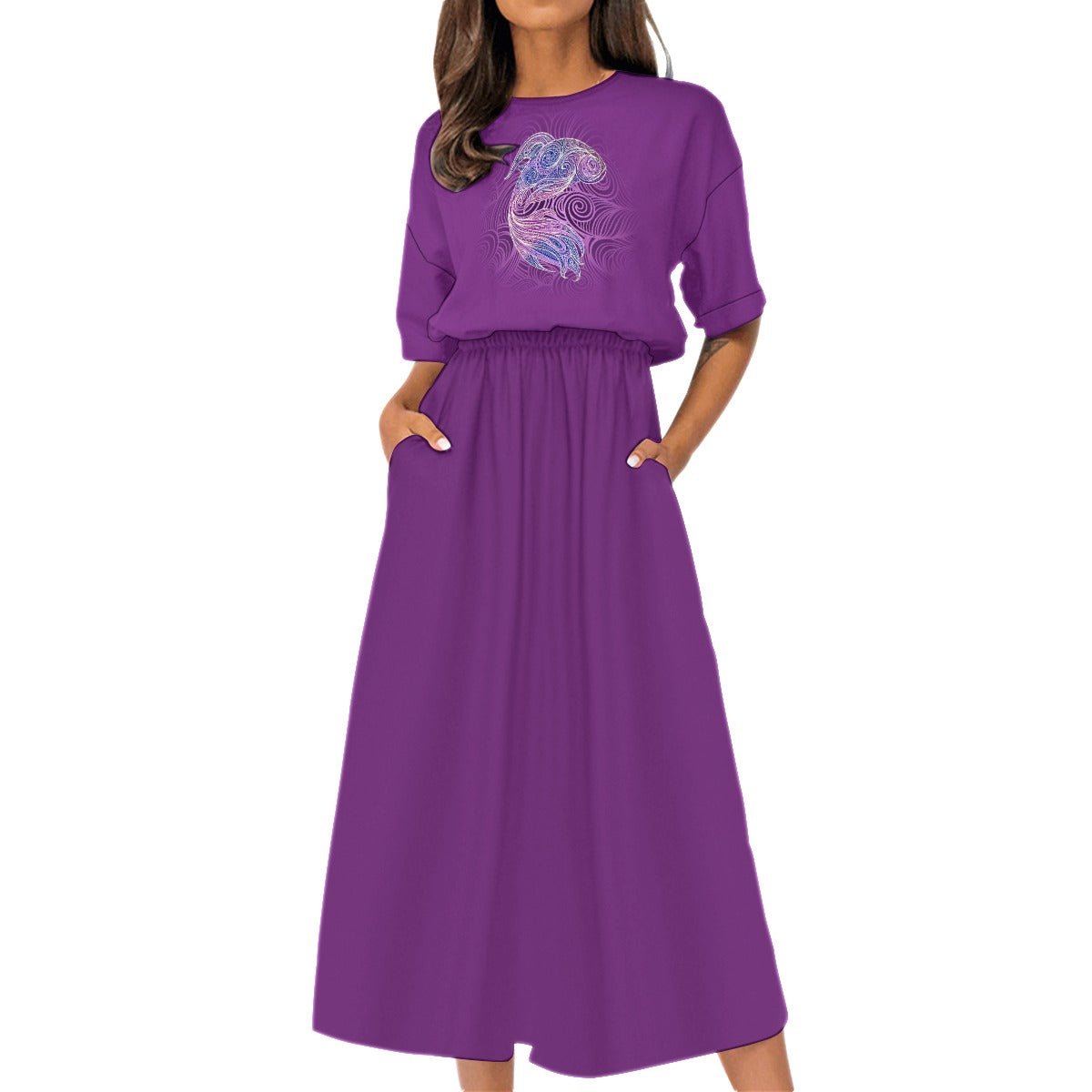 Purple Koi Maxi Dress 2