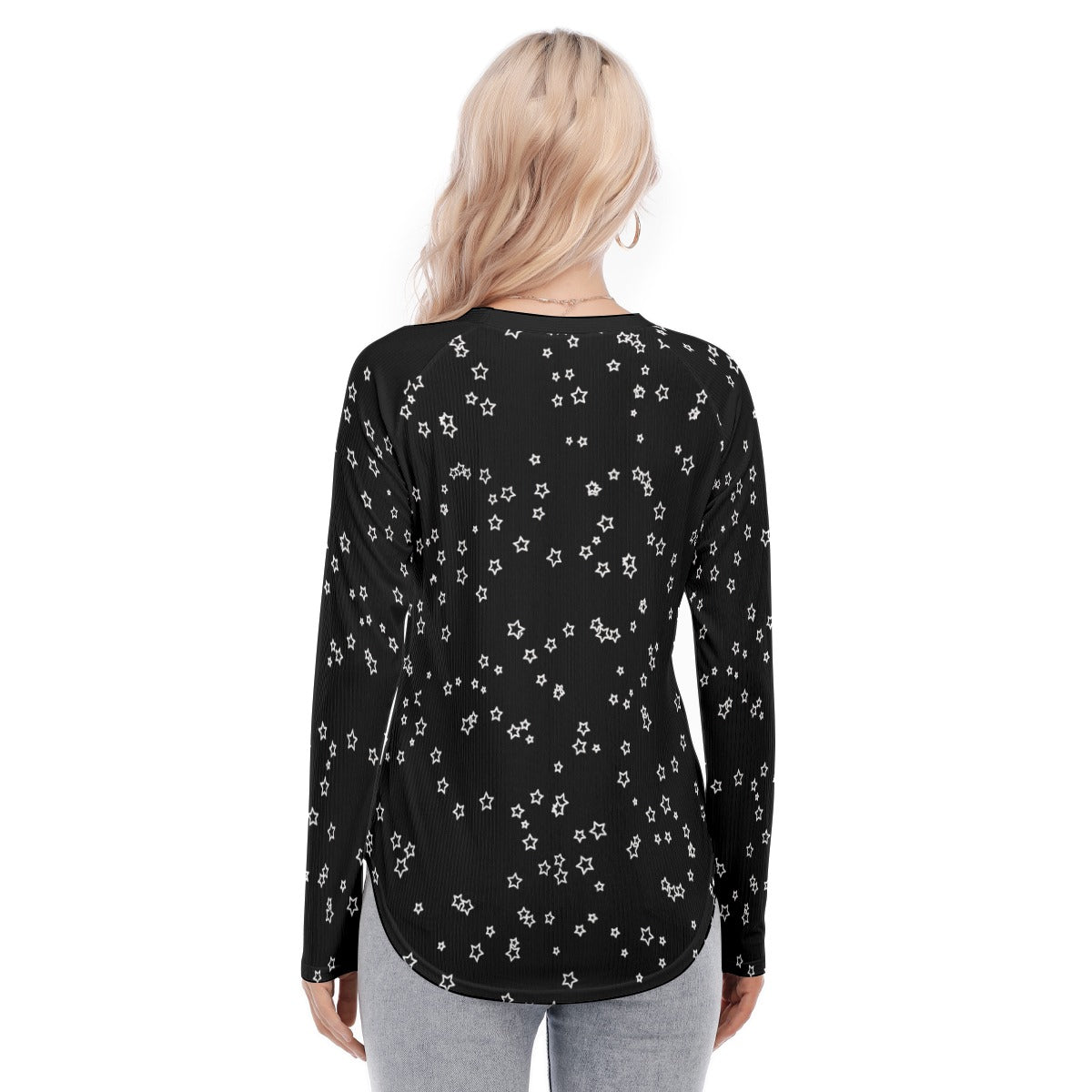 Owl on the Moon Women's  Long Sleeves Blouse
