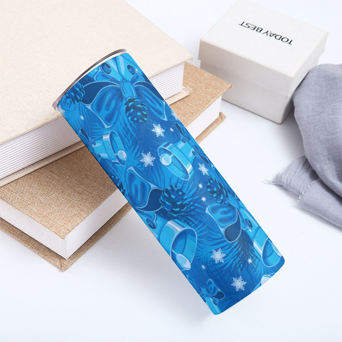 Blue Christmas Skinny Tumbler 20OZ