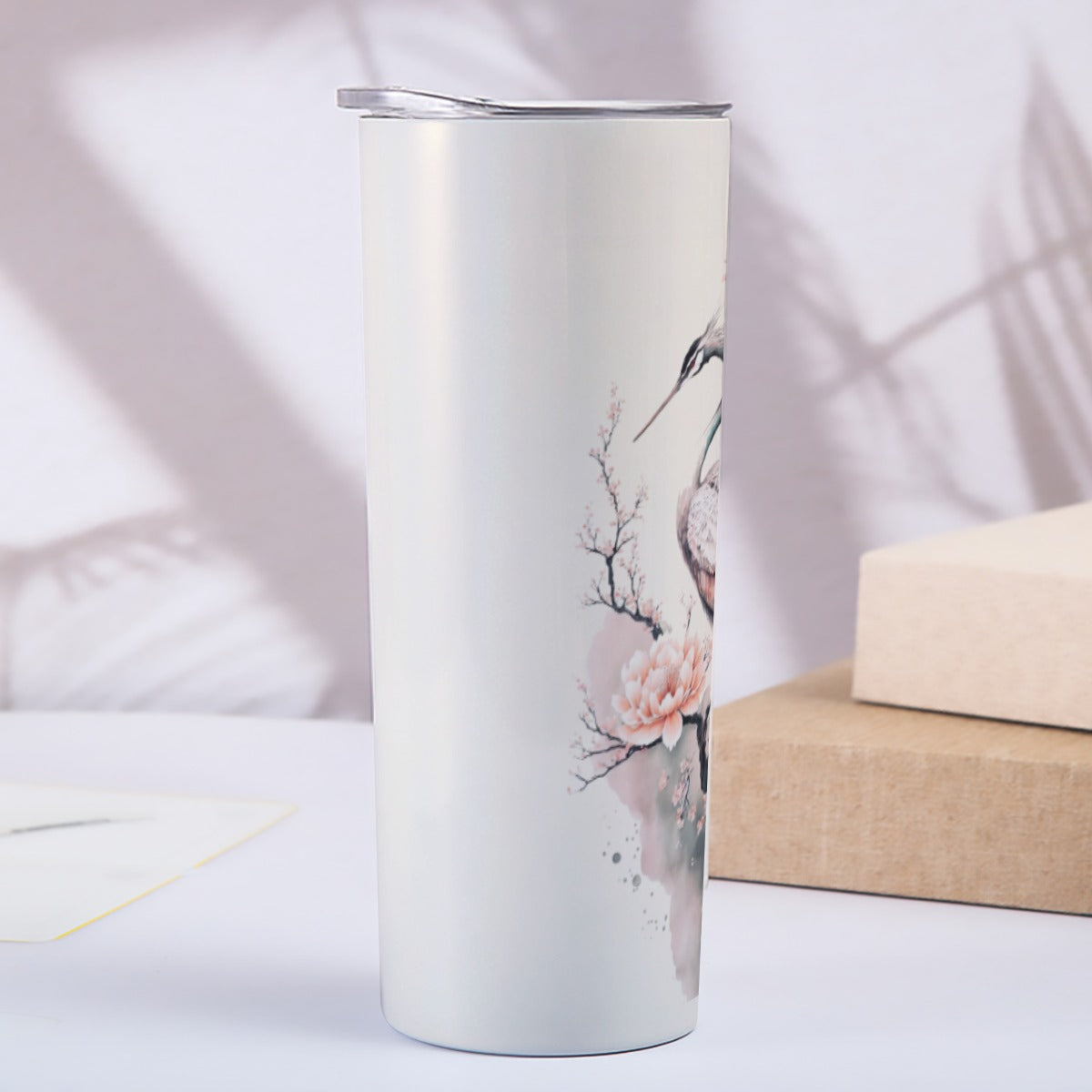 Asian Crane 20 oz Skinny Tumbler Stainless Steel