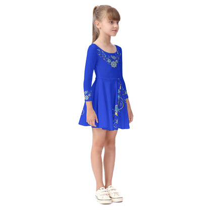 Deep Blue Jewels Kid's Long Sleeve Dress