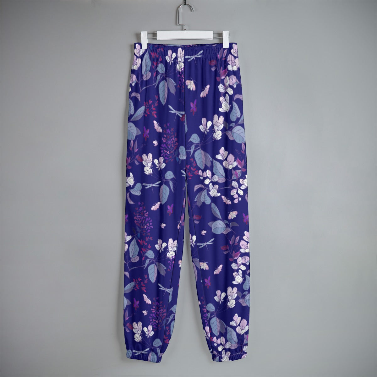Summer Flowers Women's Sweatpants - purple on blue