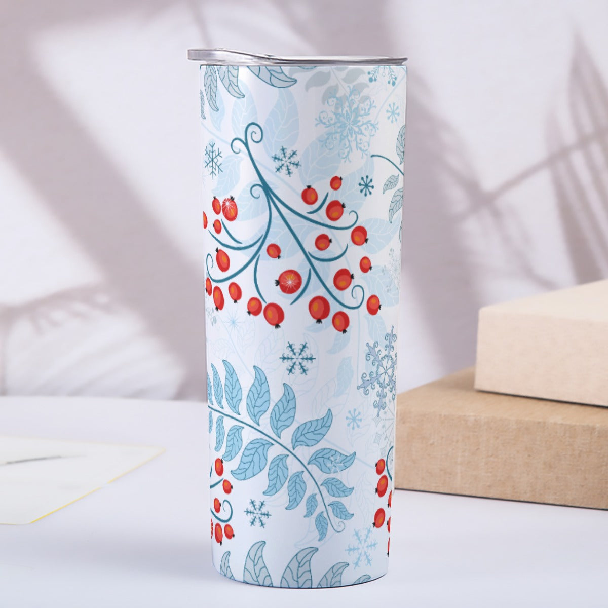 Winter Berries 20oz Skinny Tumbler Stainless Steel