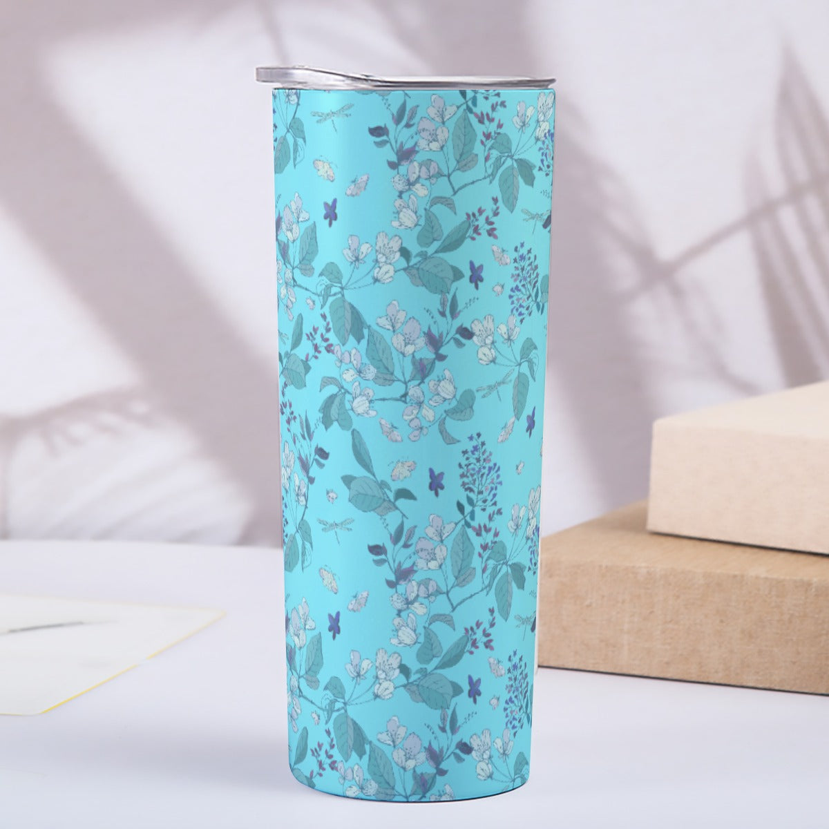 Blue Flowers Skinny Tumbler 20OZ
