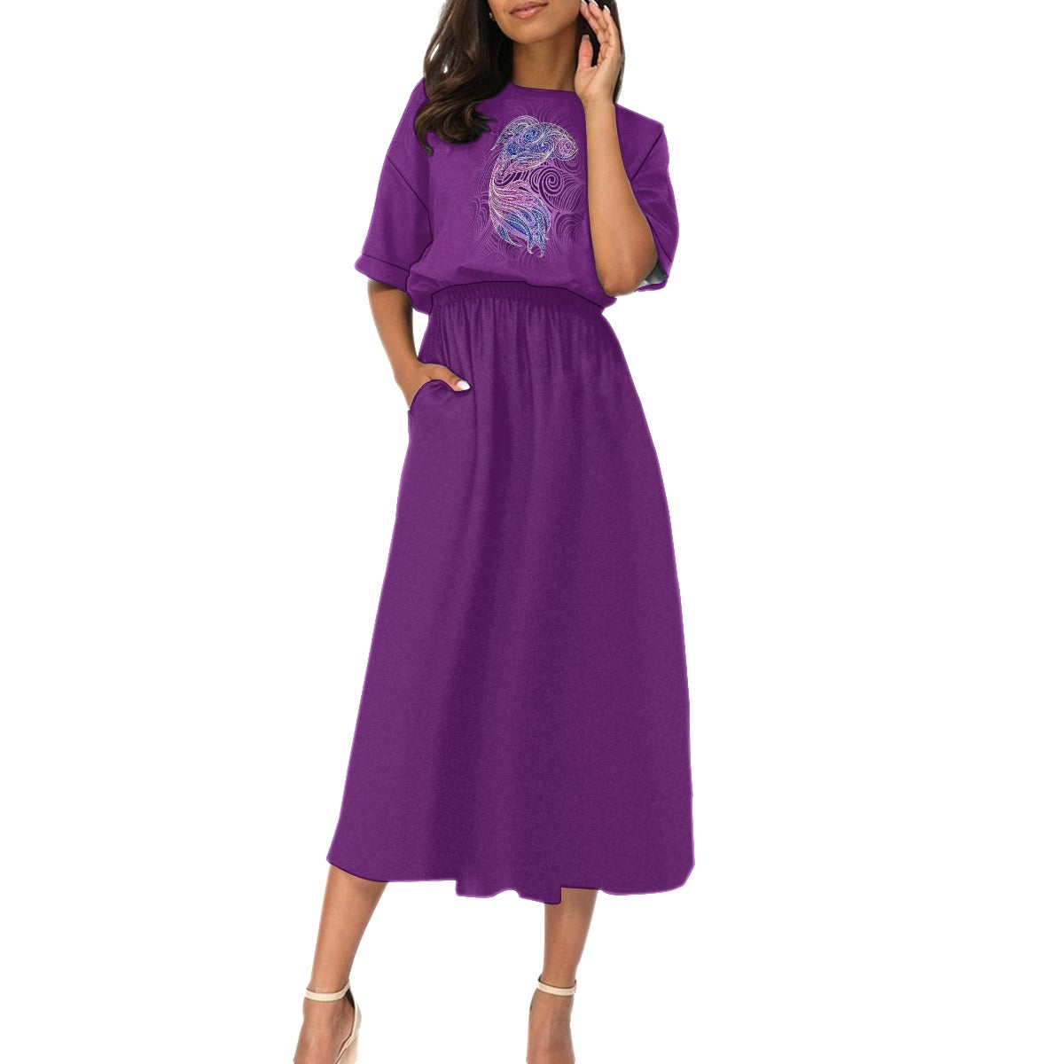 Purple Koi Maxi Dress 2