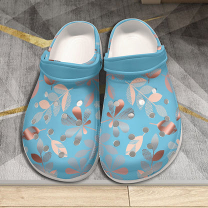 Blue Leaves Women's Classic Clogs