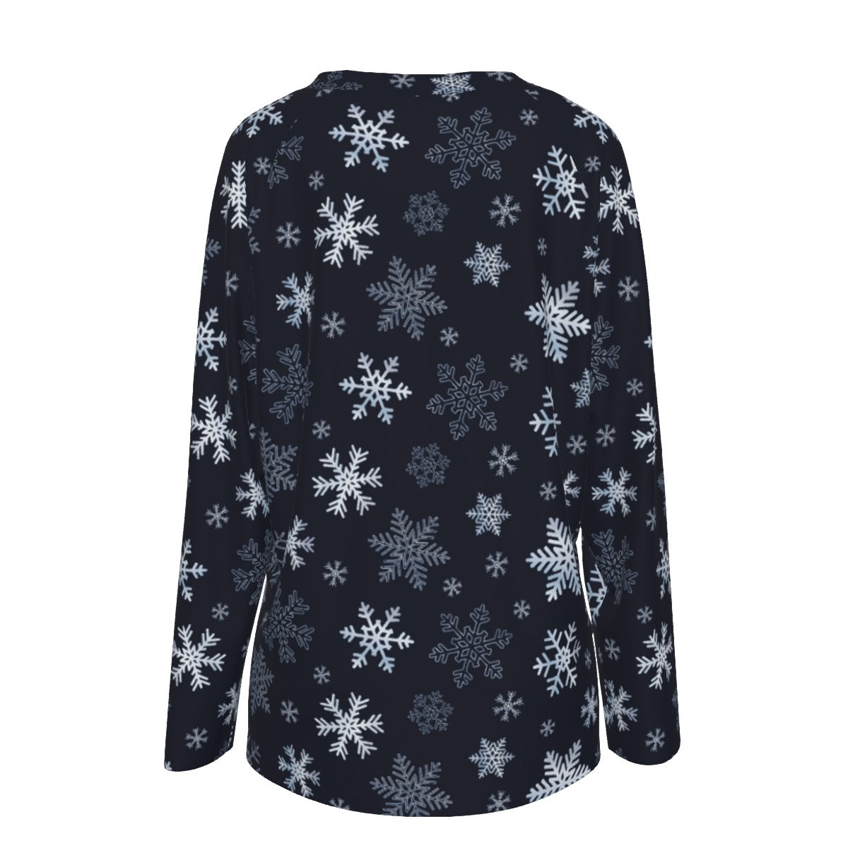 Winter Owl Women's V-neck T-shirt With Long Sleeve