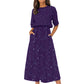 Purple Cranes Maxi Dress