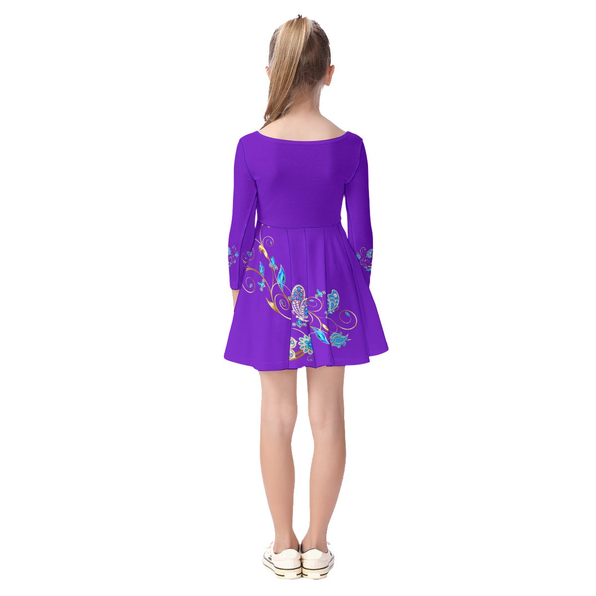 Purple Jewels Kid's Long Sleeve Dress