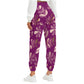 Berry Gold Leaves Women's Pants With Drawstring