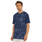 Dark Blue Marine Cotton T-shirt - sleeve detail