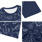 Dark Blue Marine Cotton T-shirt - sleeve detail